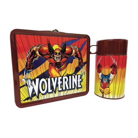 wolverine metal lunch box|MARVEL COMICS WOLVERINE LUNCH BOX & TERMOS PX .